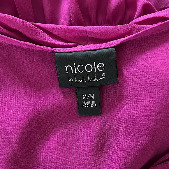 Nicole by Nicole Miller Wispy Fuchsia  Sleeveless Shirt Blouse Top **Size M** - Picture 5 of 5